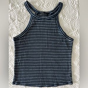 Halter Neck Navy Crop Top